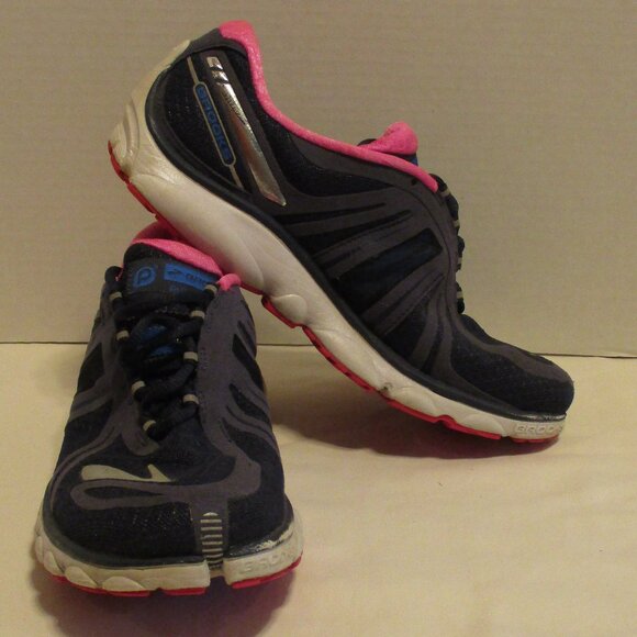 Brooks Hathaway Woman Size 9 Gray Pink White Lace Up Athletic Walking Shoes - Picture 1 of 14
